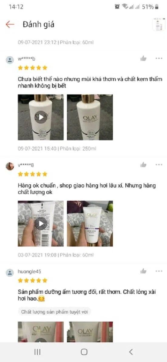 Đánh giá của khách hàng về mùi hương và kết cấu sản phẩm (Ảnh: BlogAnChoi)