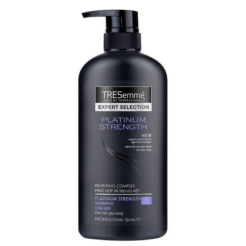 Dầu gội Tresemme Platinum Strength mang đến sức mạnh kép vừa phục hồi tóc hư tổn vừa ngăn gãy rụng ( nguồn: internet)