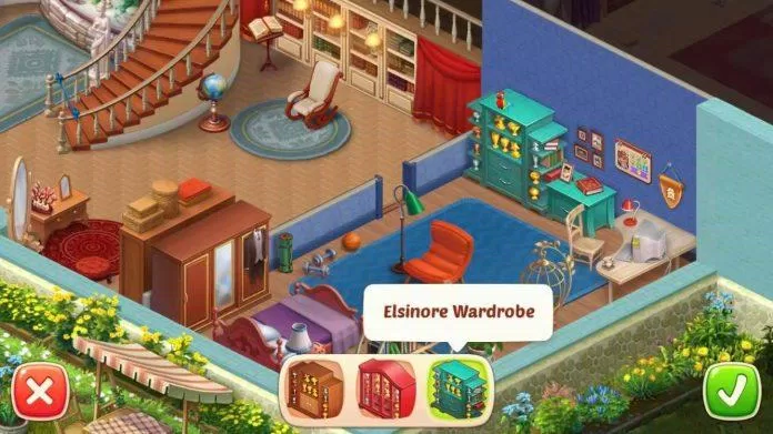 Homscapes cho phép người chơi lựa chọn nội thất cho biệt thự (nguồn: internet)