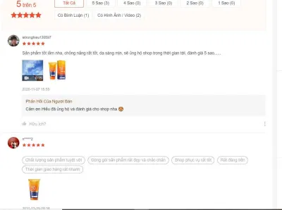 Những đánh giá hài lòng về sản phẩm trên trang Shopee (BlogAnChoi).
