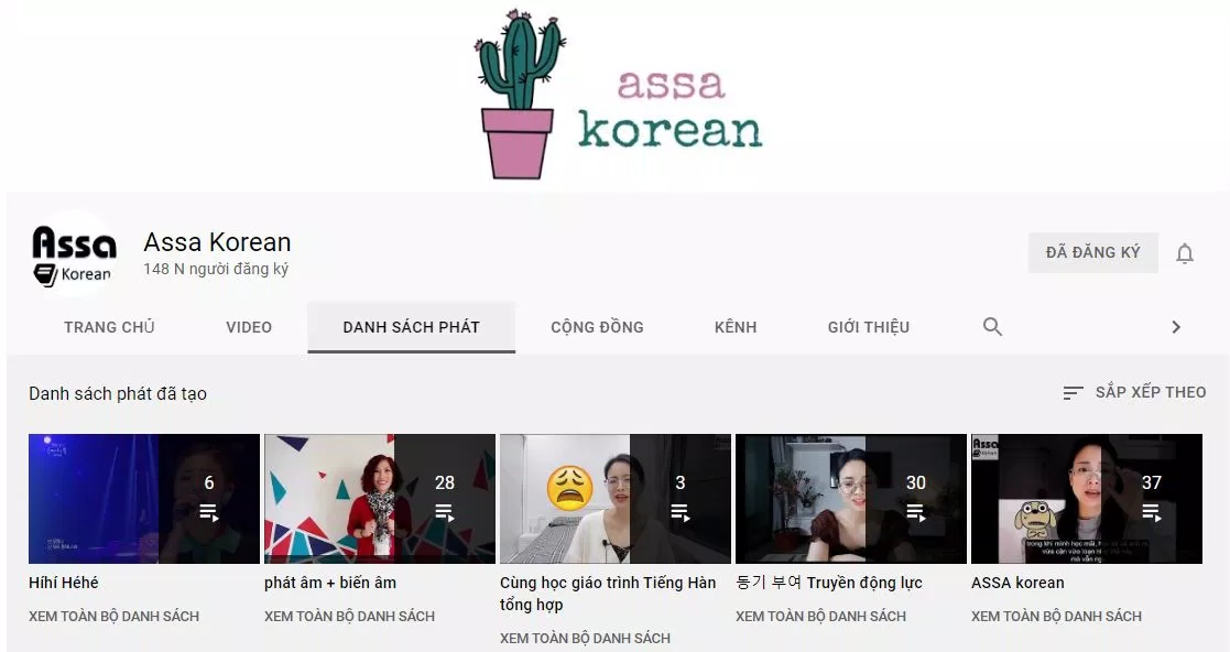 Kênh Youtube Assa Korean