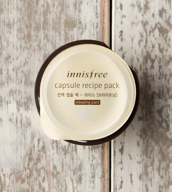 Mặt nạ ngủ dưỡng sáng da Innisfree Capsule Recipe Pack Rice (ảnh: internet)
