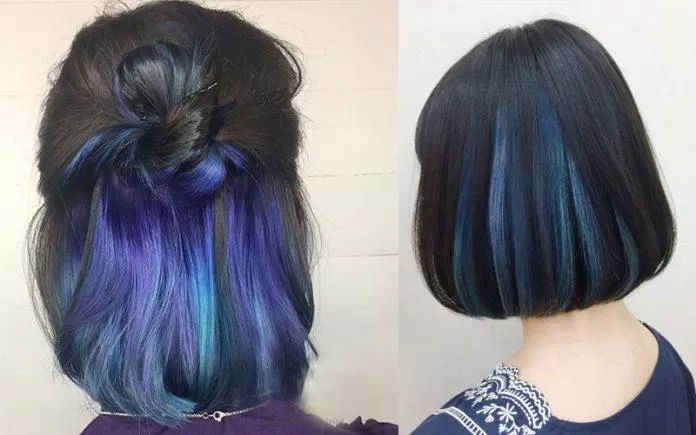 Tóc tím khói được uốn nhuộm tại Tý Hair. Nguồn: Tý Hair Salon Fanpage