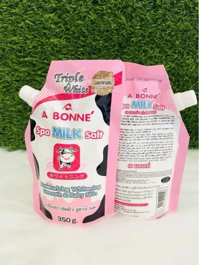 Thông tin về A bonne spa milk salt được in ấn gọn gàng (Nguồn: Internet) Thông tin về A bonne spa milk salt được in ấn gọn gàng (Nguồn: Internet)