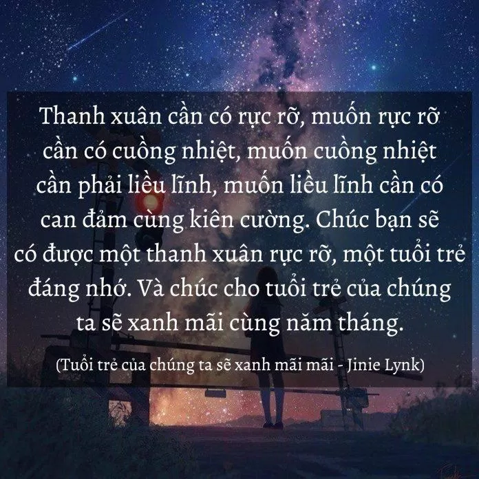 Chúc cho tuổi trẻ của chúng ta mãi mãi xanh tươi (Ảnh: Facebook Ngôn tình club)