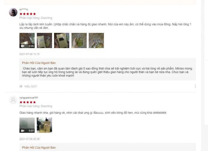 Đánh giá yêu thích của khách hàng về sản phẩm trên trang Shopee (ảnh: BlogAnChoi).