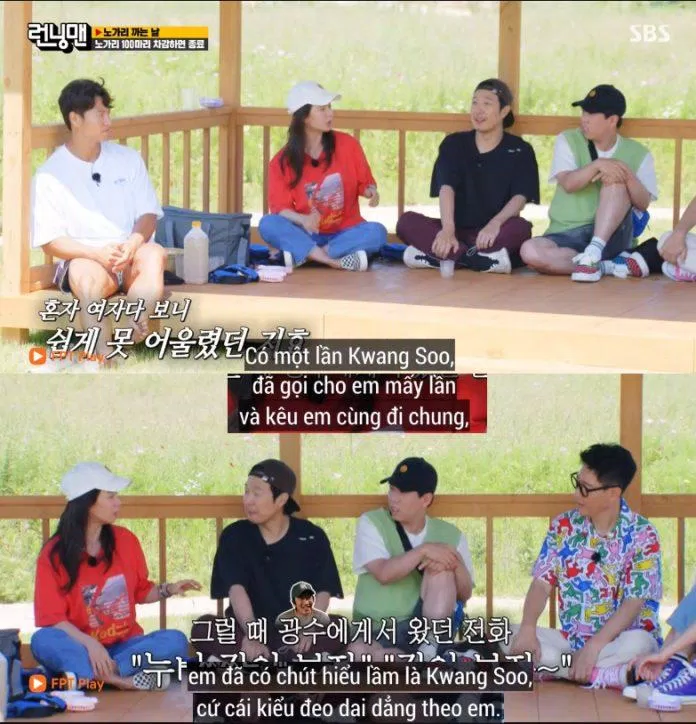 "có vài lần Kwang Soo đã gọi cho em kêu đi cùng nhưng mà em có chút hiểu lầm Kwang Soo cứ cái kiểu đeo dai dẳng theo em vì cứ gọi liên tục kêu em đến". (Ảnh: Internet). "có vài lần Kwang Soo đã gọi cho em kêu đi cùng nhưng mà em có chút hiểu lầm Kwang Soo cứ cái kiểu đeo dai dẳng theo em vì cứ gọi liên tục kêu em đến". (Ảnh: Internet).