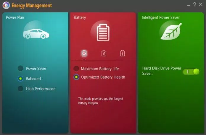 Phần mềm Lenovo Energy Management (Ảnh: Internet).