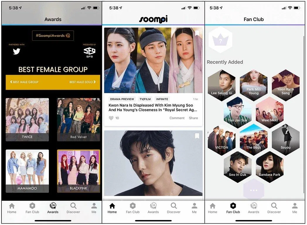 Ứng dụng Soompi (Ảnh: Internet). Ứng dụng Soompi (Ảnh: Internet).