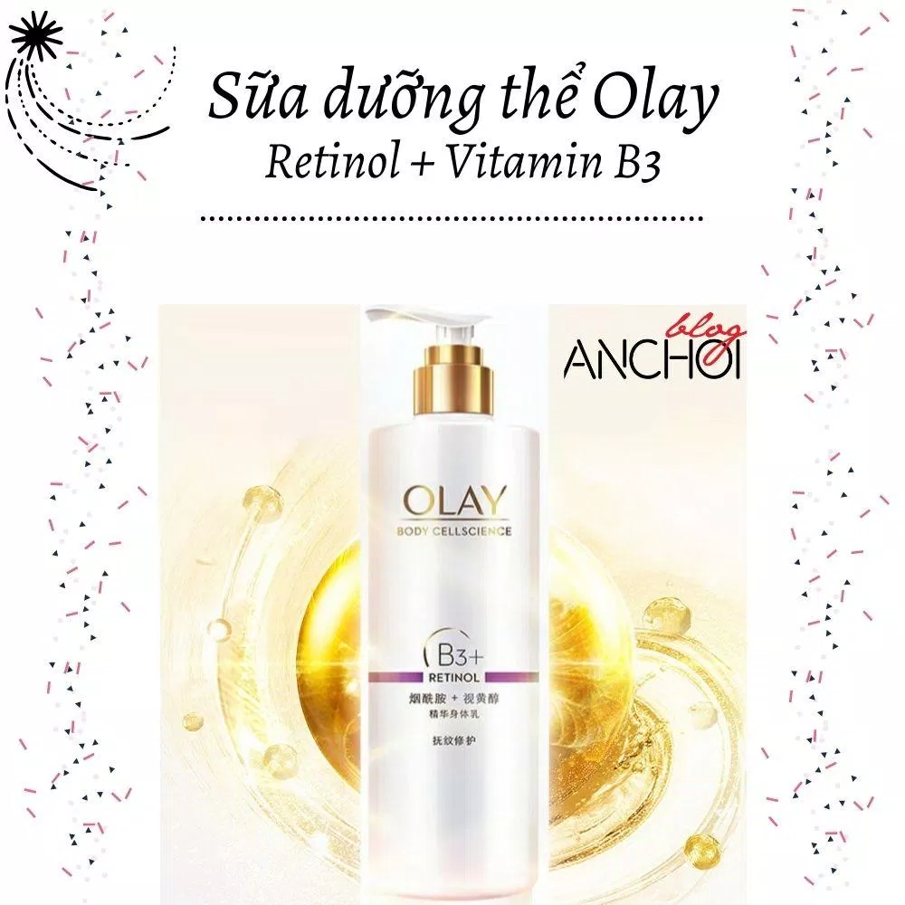 Dưỡng thể dưỡng trắng sáng mịn da Olay Vitamin B3 + Retinol (Ảnh: nquynhvy)