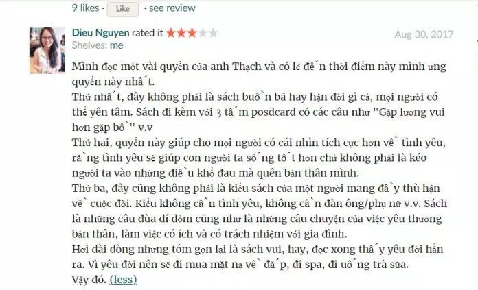 Đánh giá của độc giả trên Goodreads. (Ảnh: BlogAnChoi)