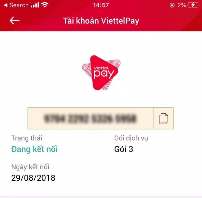 Tài khoản ViettelPay gói 3 đang hoạt động (Ảnh: BlogAnChoi). Tài khoản ViettelPay gói 3 đang hoạt động (Ảnh: BlogAnChoi).