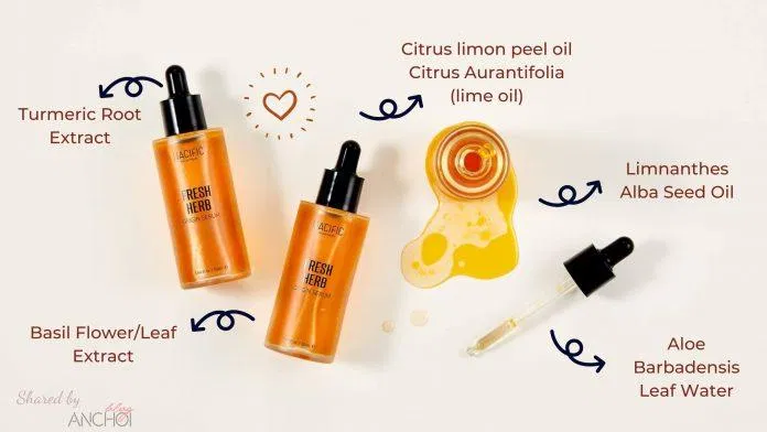 Tinh chất NACIFIC Fresh Herb Origin Serum sở hữu bảng thành phần chiết xuất thiên nhiên vô cùng an toàn, lành tính (Nguồn: BlogAnChoi).