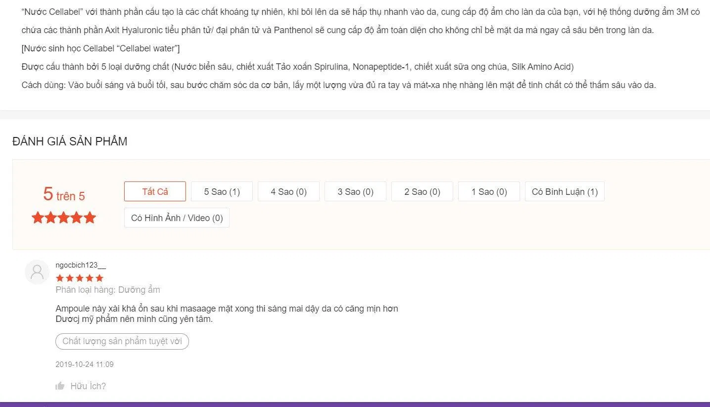 Đánh giá của khách hàng về sản phẩm trên trang Shopee (ảnh: BlogAnChoi).