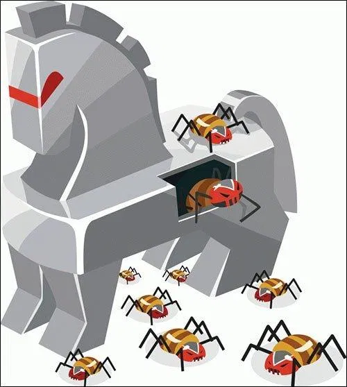 Con ngựa Trojan nhìn bề ngoài tưởng như vô hại nhưng bên trong chứa đầy mã độc (Ảnh: Internet). Con ngựa Trojan nhìn bề ngoài tưởng như vô hại nhưng bên trong chứa đầy mã độc (Ảnh: Internet).