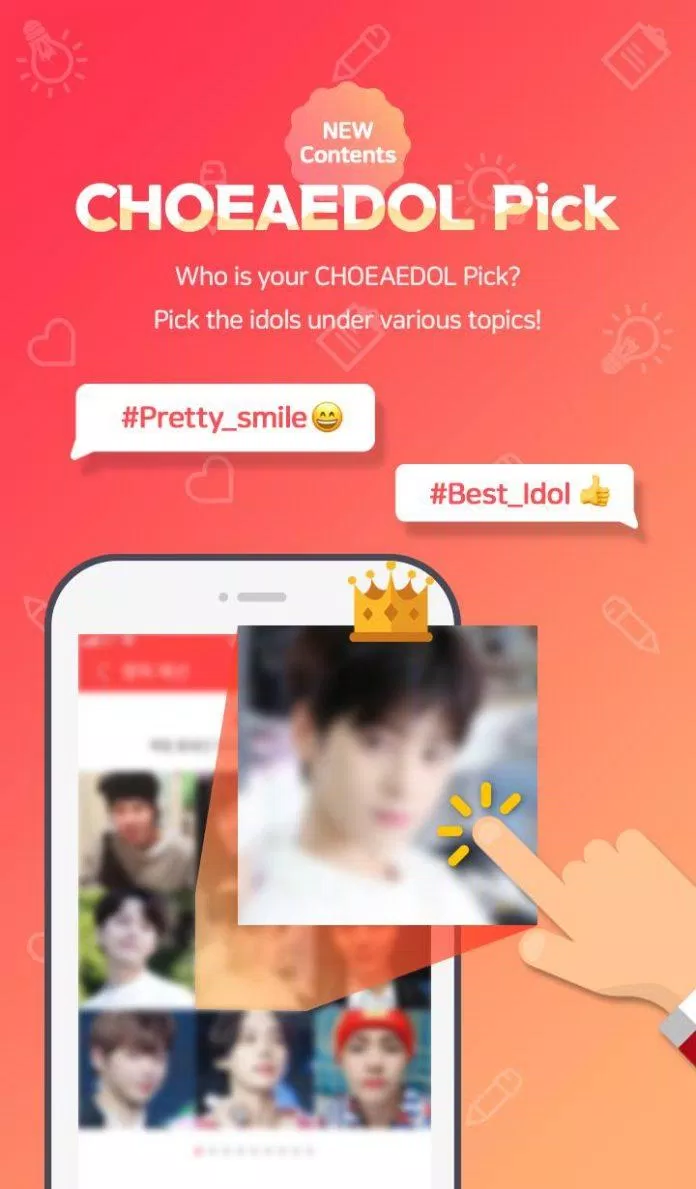 Bình chọn cho idol KPOP trên ứng dụng Choeaedol (Ảnh: Internet). Bình chọn cho idol KPOP trên ứng dụng Choeaedol (Ảnh: Internet).