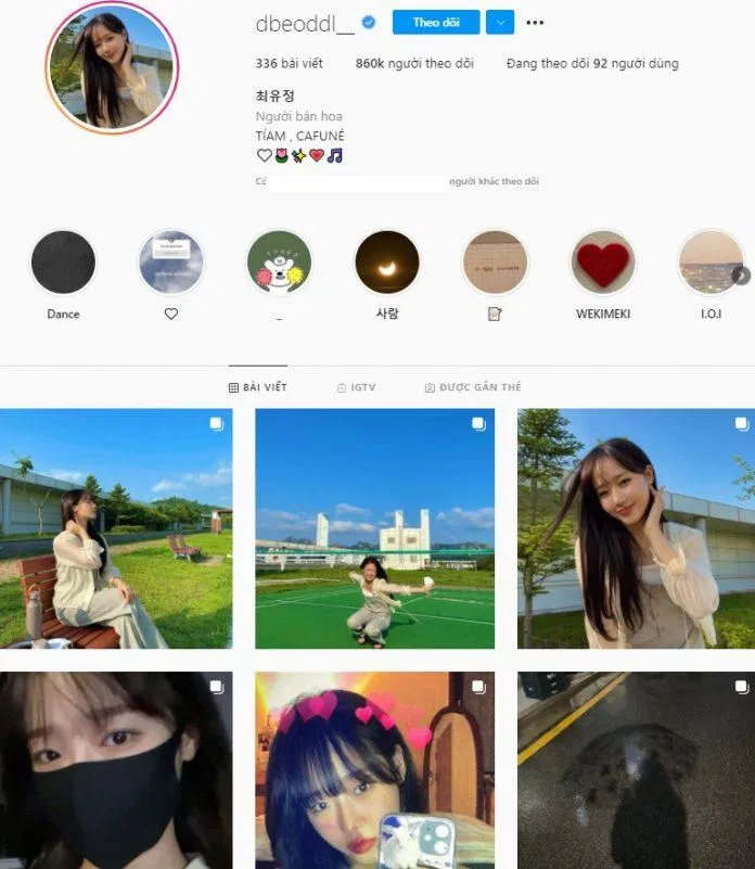 Tài khoản Instagram của Yoojung Weki Meki (Ảnh: Instagram)
