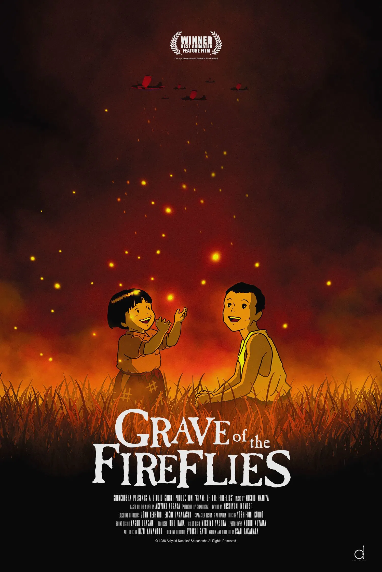 Poster phim Grave of the Fireflies. (Nguồn: Internet)