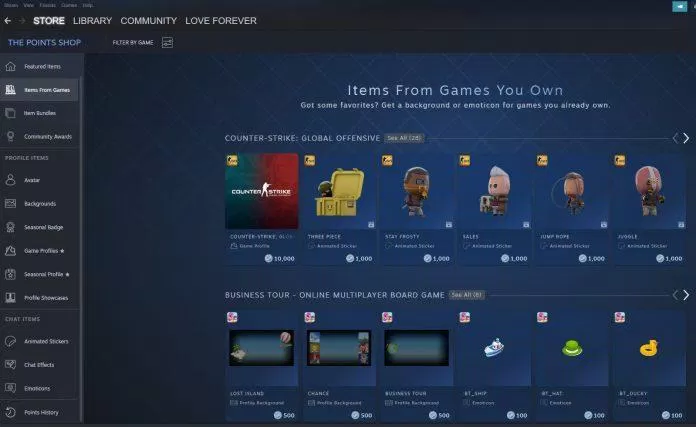 Cửa hàng vật phẩm trong Steam (Ảnh: BlogAnChoi). Cửa hàng vật phẩm trong Steam (Ảnh: BlogAnChoi).
