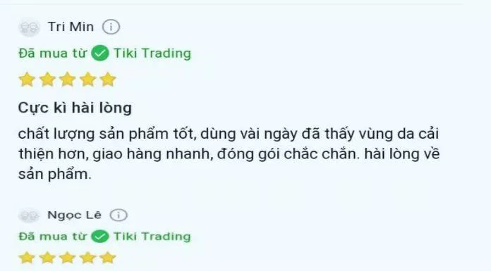 Một vài phản hồi của khách hàng trên Tiki (ảnh: BlogAnChoi)