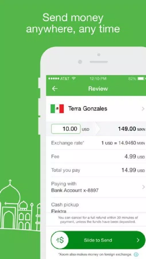 Chuyển tiền quốc tế với app Xoom (Ảnh: Internet). Chuyển tiền quốc tế với app Xoom (Ảnh: Internet).