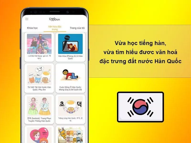 Eggbun là app học tiếng Hàn rất thú vị (Ảnh: Internet).