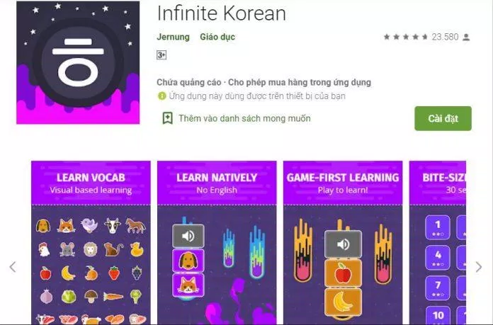 App học tiếng Hàn miễn phí Infinite Korean (Ảnh: Internet). App học tiếng Hàn miễn phí Infinite Korean (Ảnh: Internet).
