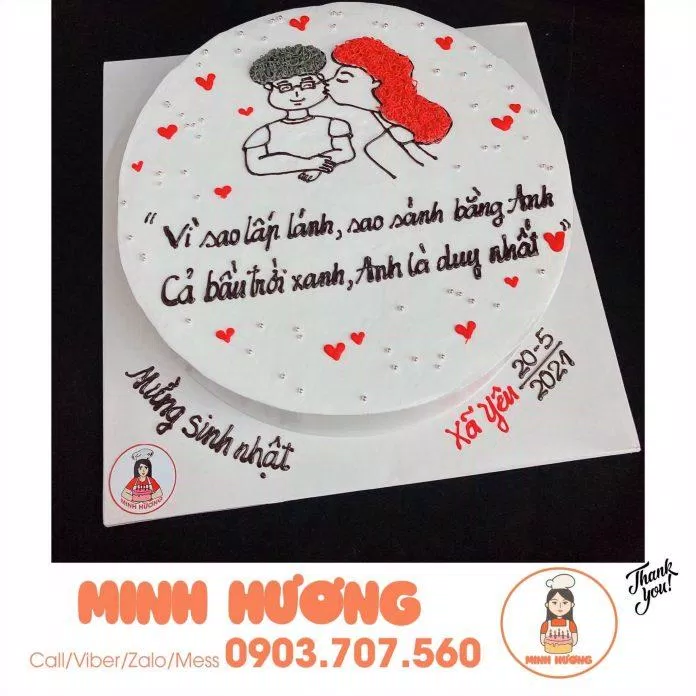 Bánh sinh nhật Minh Hương. (Ảnh: Internet)