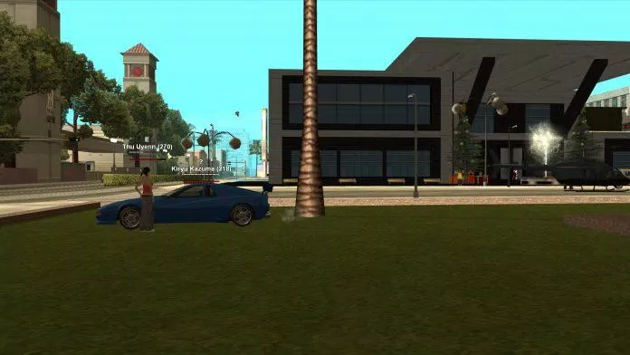 Los Santos Mall – All Staint Hospital: Khu vực tập trung đông đúc người chơi mua bán, giao dịch tại thành phố Los Santos (Ảnh: Internet).