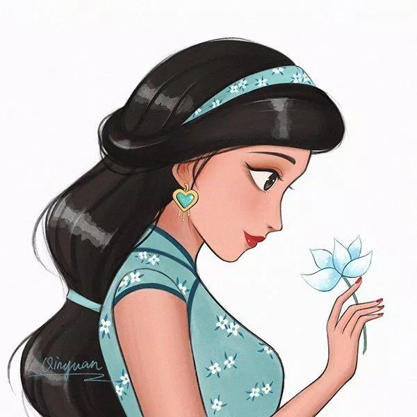 Jasmine mặc sườn xám họa tiết hoa trắng (Ảnh: Weibo)