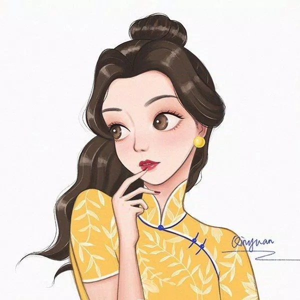 Tiểu thư đài các Belle trong chiếc sườn xám vàng (Ảnh: Weibo)