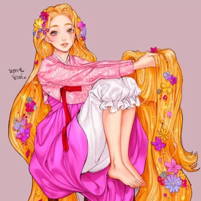 Rapunzel mặc hanbok (Ảnh: Instagram)