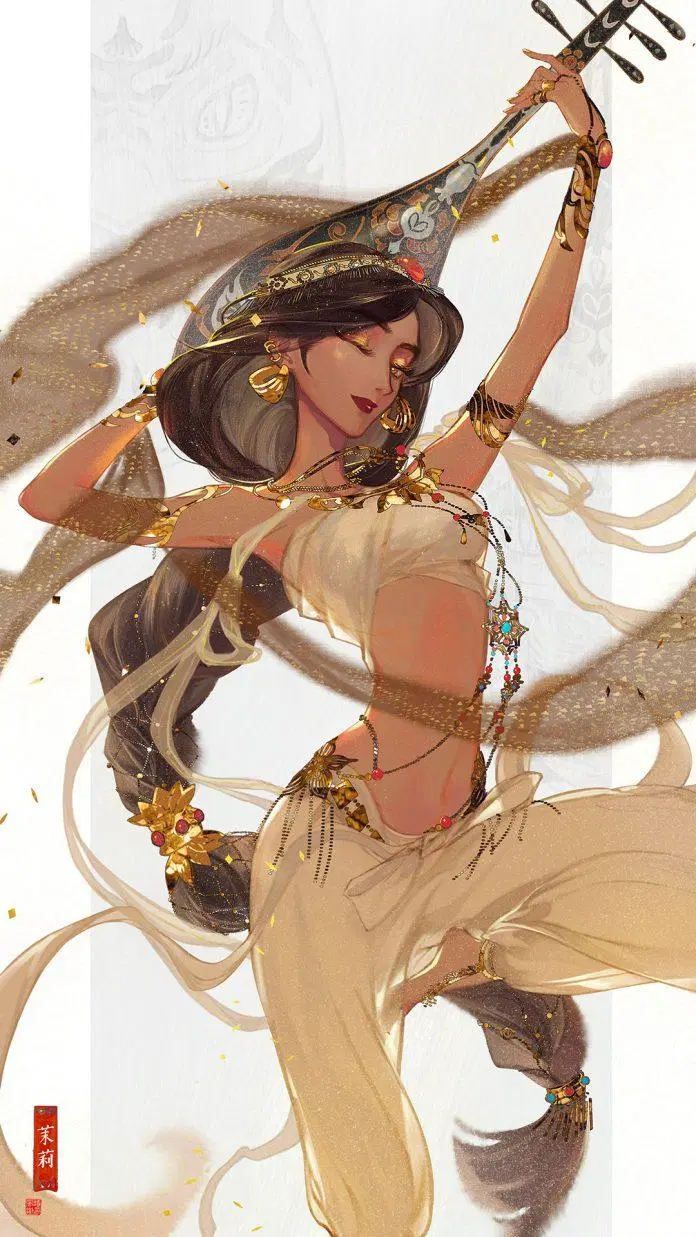 150+ hình ảnh công chúa Disney xinh đẹp nhìn là đắm, ngắm là mê 59 Chibi công chúa Jasmine (Ảnh: Weibo)