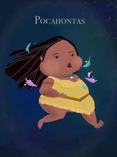 Pocahontas mũm mĩm (Ảnh: Behance)