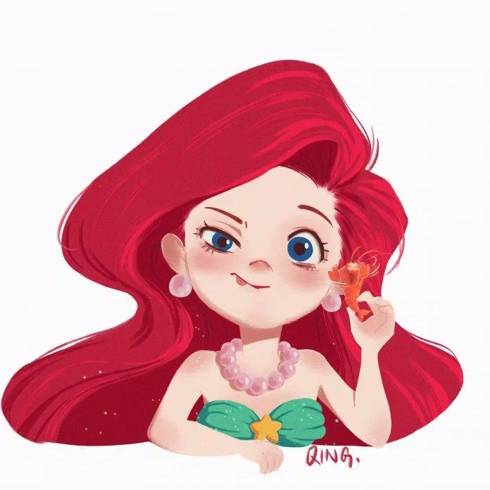 Chibi tiên cá Ariel (Ảnh: Weibo)
