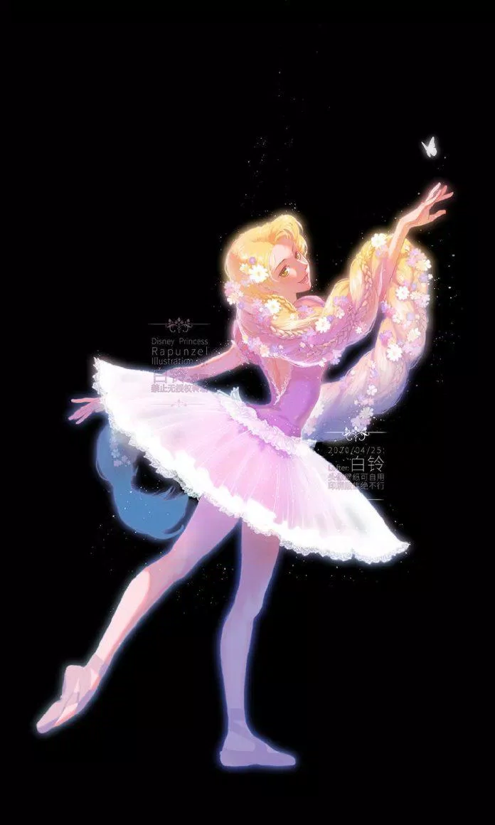 Rapunzel múa ballet (Ảnh: Weibo)