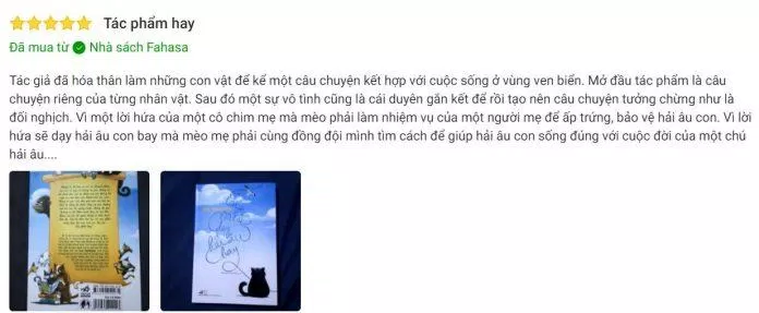 Đánh giá của độc giả về cuốn sách Chuyện con mèo dạy hải âu bay trên trang bán hàng online của Tiki( Ảnh: BlogAnChoi)