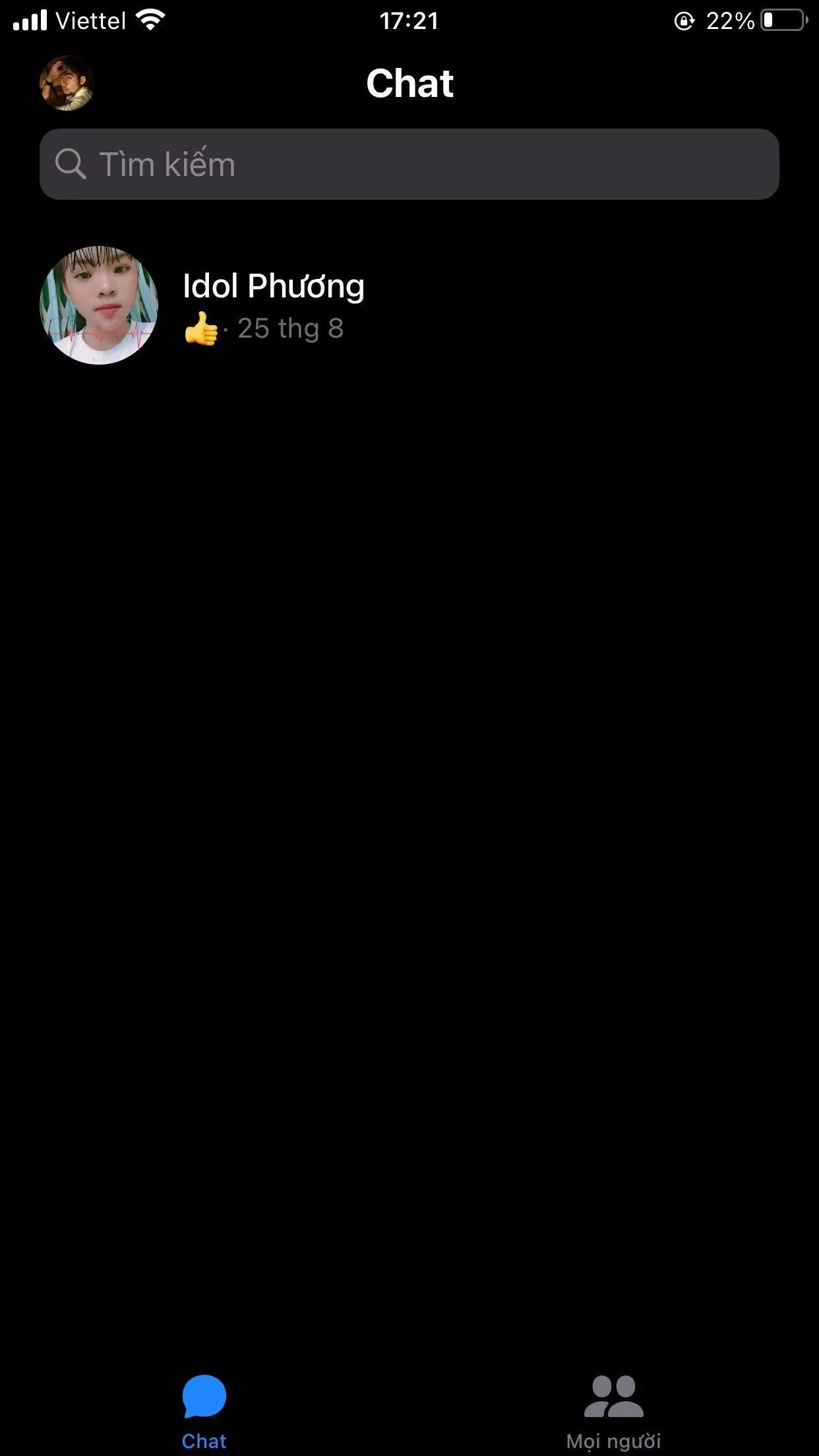 Giao diện Dark Mode đã được kích hoạt thành công trên Messenger (Ảnh: BlogAnChoi).