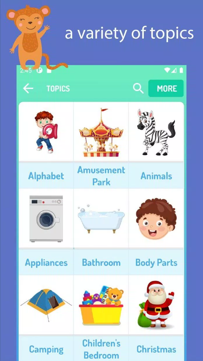 Ứng dụng English for Kids tập trung vào khả năng đọc, viết và học từ mới của trẻ (Nguồn: Internet). Ứng dụng English for Kids tập trung vào khả năng đọc, viết và học từ mới của trẻ (Nguồn: Internet).