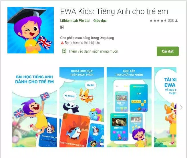 EWA Kids là ứng dụng có thể giúp trẻ cải thiện cả 4 kỹ năng (Nguồn: Internet).