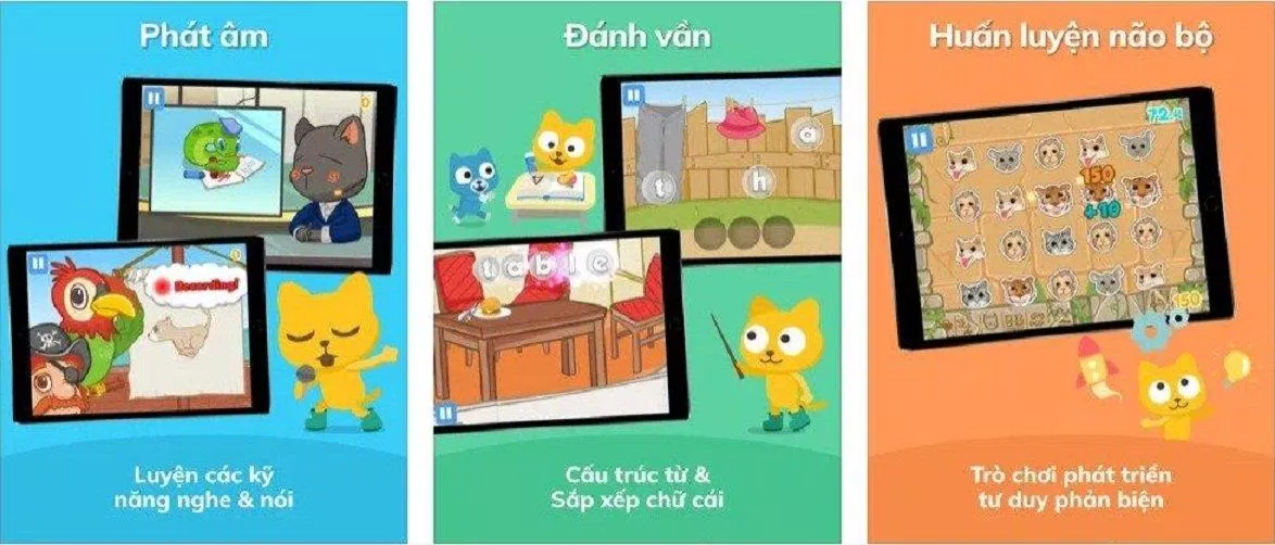 Ứng dụng Fun English by studycat có đồ họa mang tính thẩm mỹ cao và các trò chơi cũng rất thú vị. (Nguồn: Internet) Ứng dụng Fun English by studycat có đồ họa mang tính thẩm mỹ cao và các trò chơi cũng rất thú vị. (Nguồn: Internet)