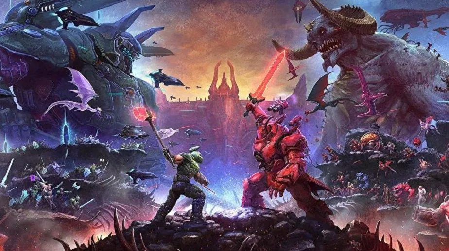 Cuộc chiến giữa anh hùng và ác quỷ trong Doom Eternal (Ảnh: Internet). Cuộc chiến giữa anh hùng và ác quỷ trong Doom Eternal (Ảnh: Internet).