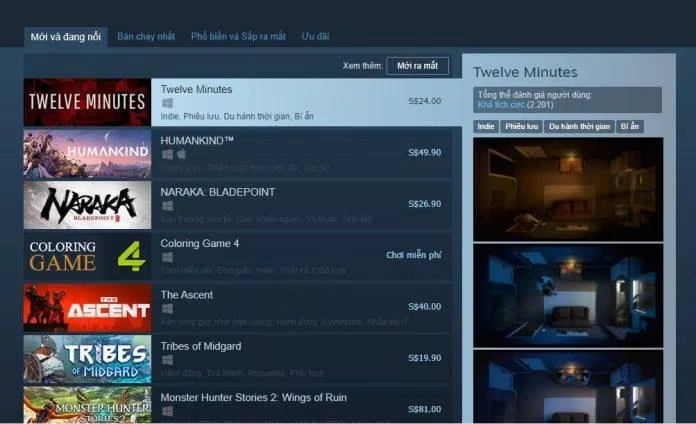 Các game đang hot trên Steam (Ảnh: BlogAnChoi). Các game đang hot trên Steam (Ảnh: BlogAnChoi).