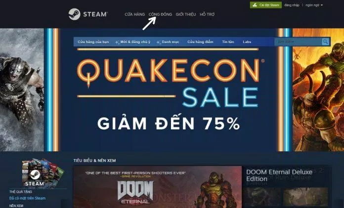 Mục Cộng đồng của Steam (Ảnh: BlogAnChoi). Mục Cộng đồng của Steam (Ảnh: BlogAnChoi).