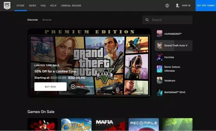 Giao diện của Epic Games Store đơn giản hơn (Ảnh: Internet). Giao diện của Epic Games Store đơn giản hơn (Ảnh: Internet).