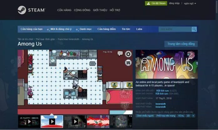 Game Among Us trên Steam (Ảnh: BlogAnChoi). Game Among Us trên Steam (Ảnh: BlogAnChoi).