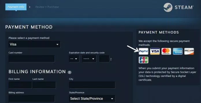 Có thể dùng PayPal để mua game trên Steam (Ảnh: Internet).