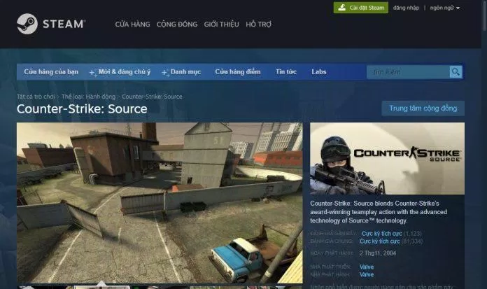 Game Counter-Strike: Source trên Steam (Ảnh: BlogAnChoi).