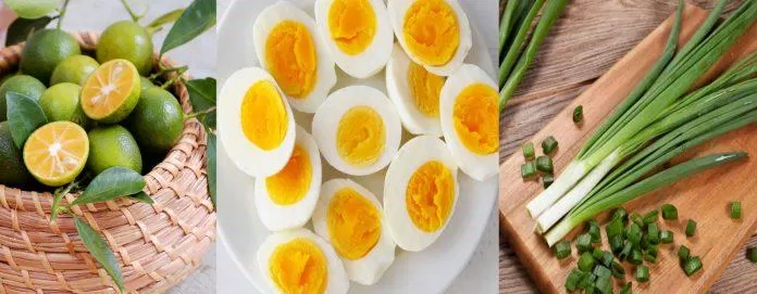 Chả, trứng, hành lá, ... đều là những nguyên liệu dễ tìm và tốt cho sức khỏe (Ảnh: Internet)