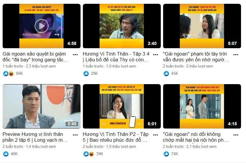 Lượt xem video cut Hương Vị Tình Thân trên facebook (Nguồn: BlogAnChoi)